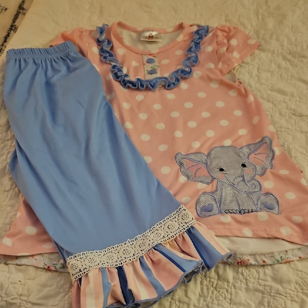 Pink and Blue Elephant Kids Oufit